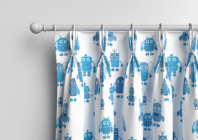 Robo Town, Bot Blue - Made to Measure Curtains - Image 11